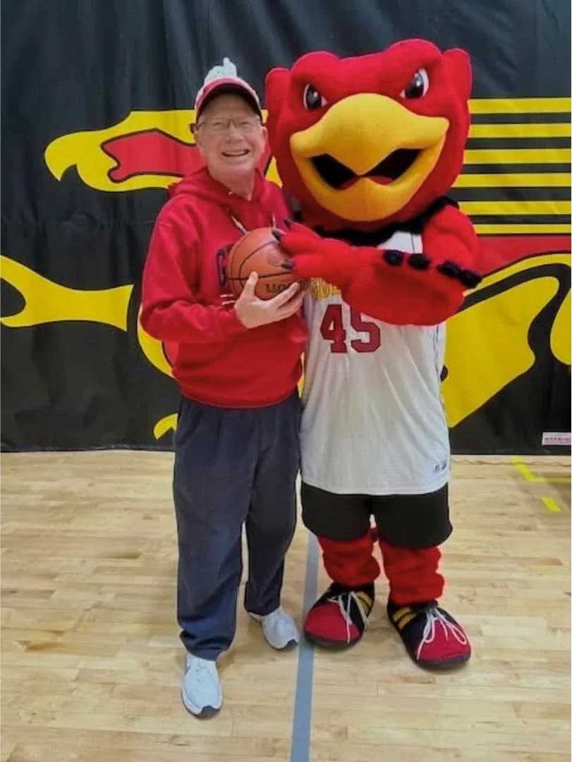 House League coach with the Gryphon mascot